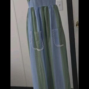 Chic Blue and Green Maxi Dress